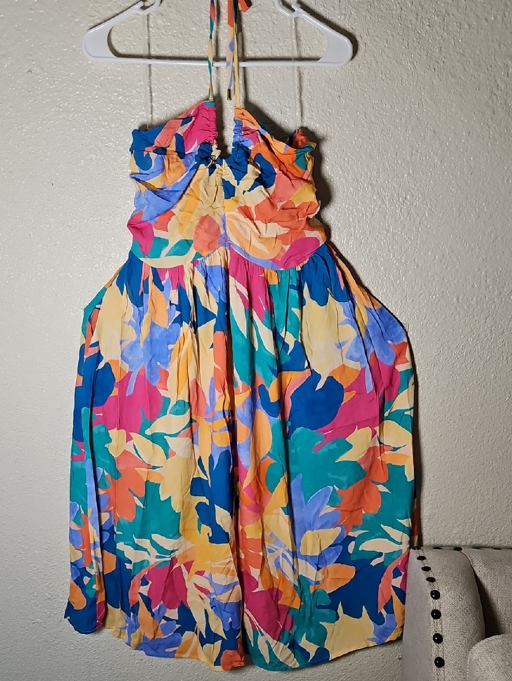 LA BLANCA Multicolor Halter Midi Dress - Vibrant Floral Print - Picture 5 of 10